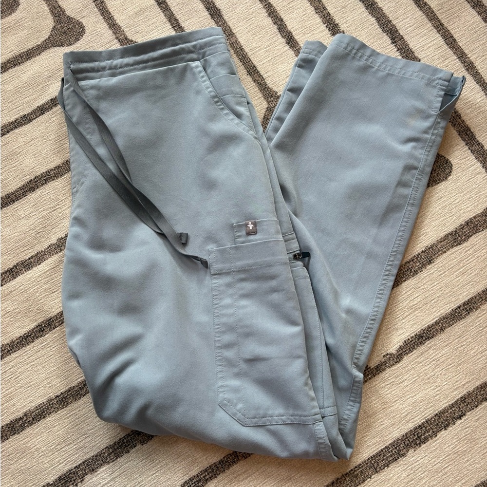 Figs Yola Skinny scrub pants | limited edition dusty blue color